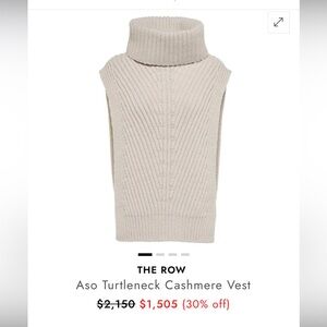The Row Aso Turtleneck Cashmere Vest